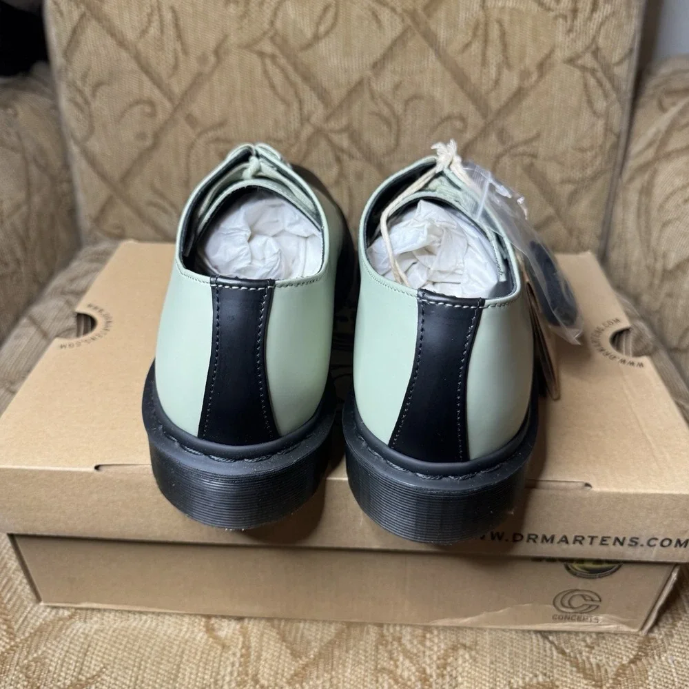 DR.‎ MARTENS 1461 CONCEPTS SIZE 8 AW004 BLACK GREEN  LEATHER DERBY SHOES